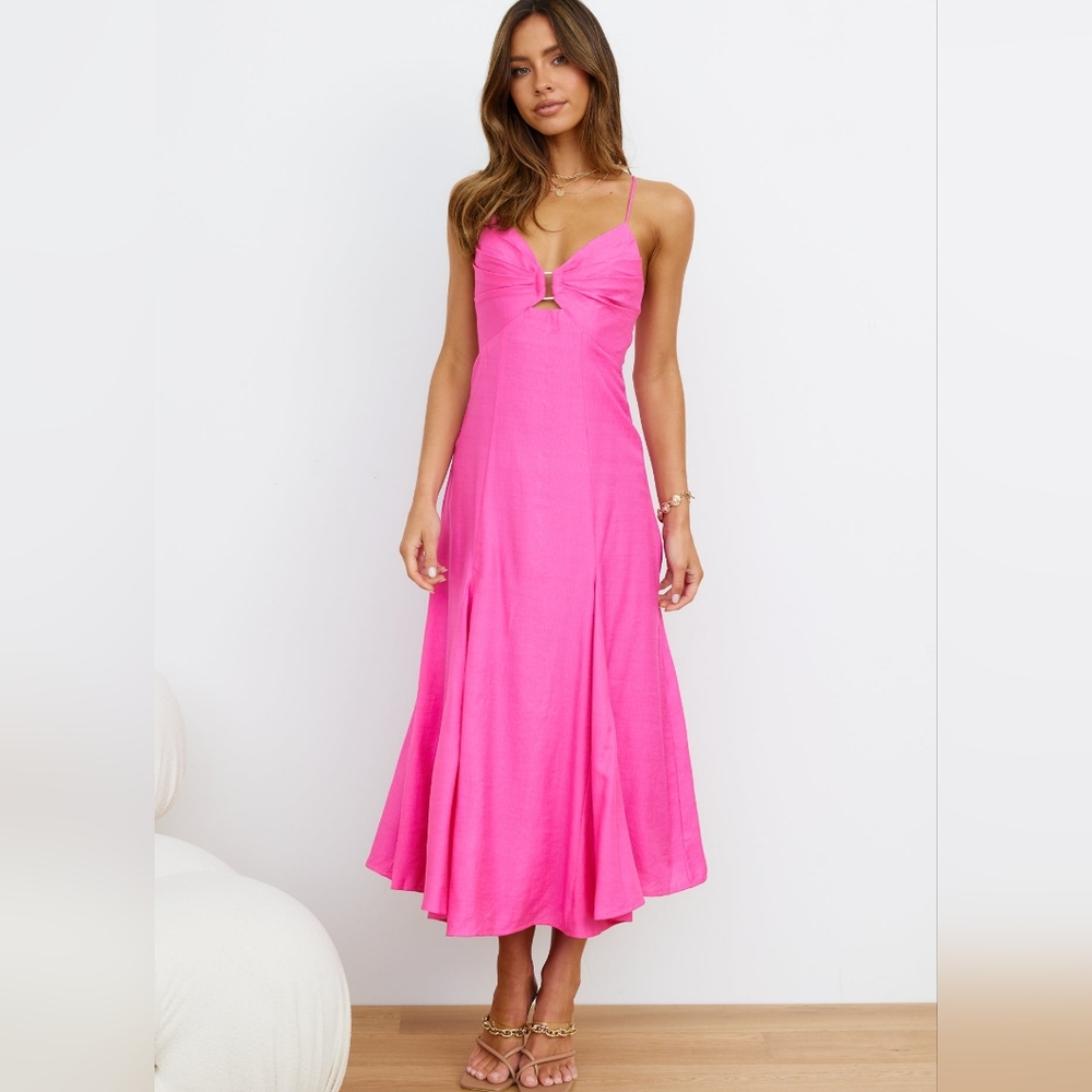 Hello Molly Unspoken Desire Maxi Dress - Hot Pink - Size Medium